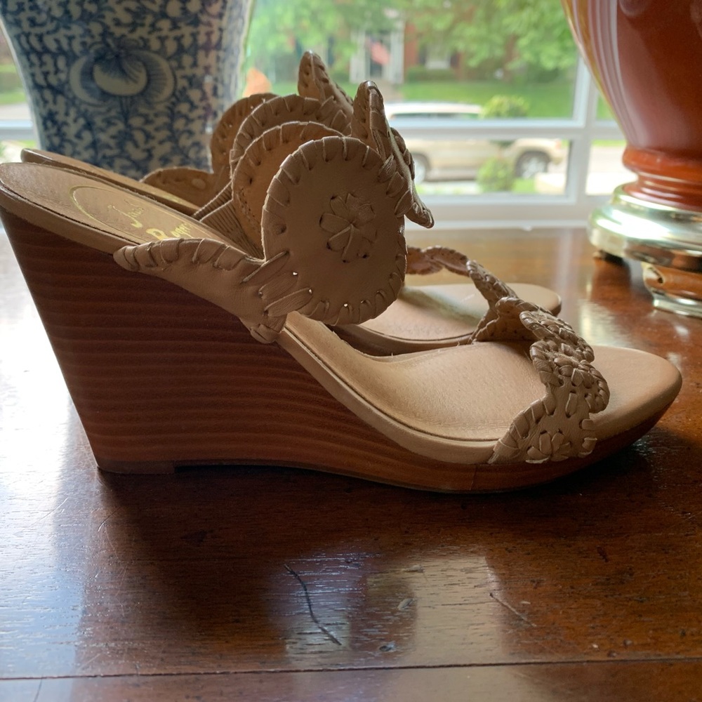 NWOT Jack Rogers Luccia Wedges in Cognac 6M
